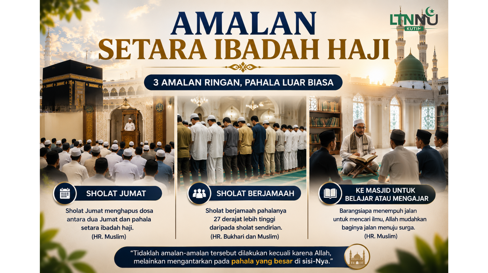 Khutbah Jumat: Amalan Setara Ibadah Haji