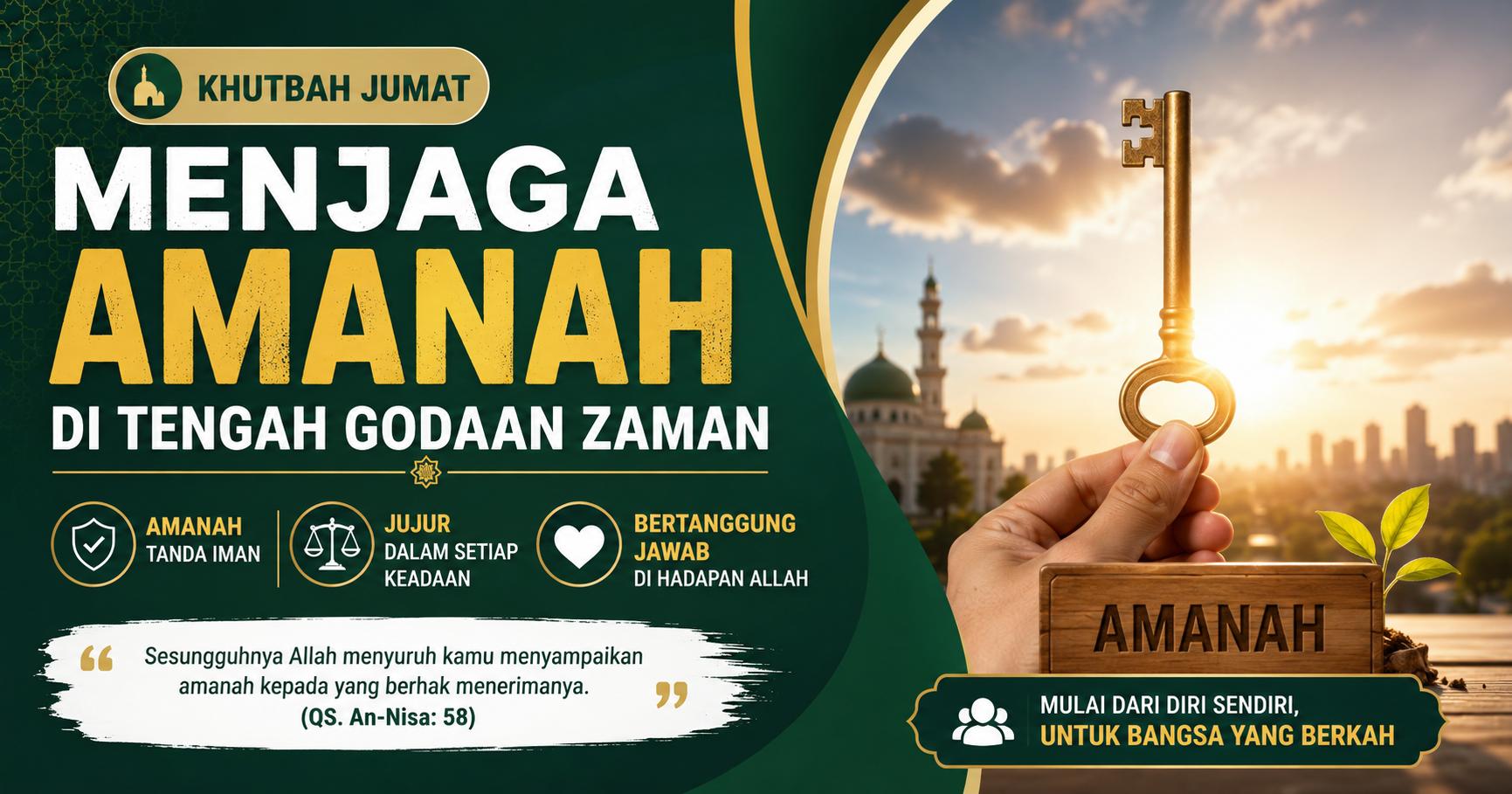 Khutbah Jumat: Menjaga Amanah di Tengah Godaan Zaman